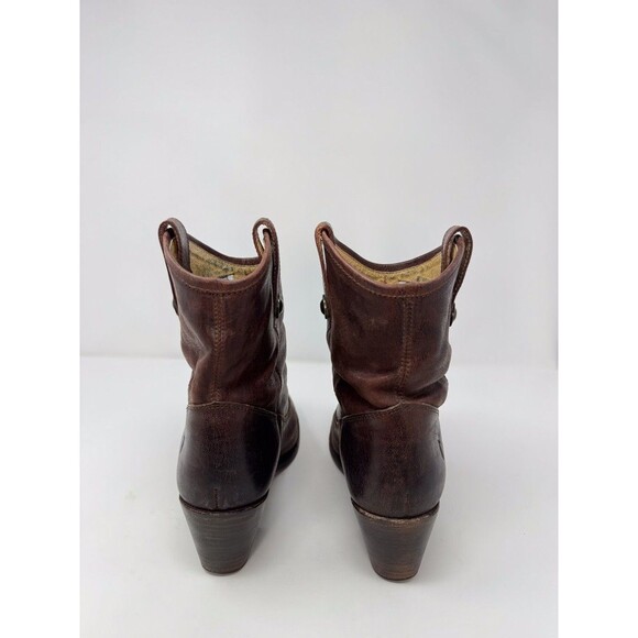 FRYE Jackie Womens Western Boots Brown Leather Button Short Booties Heeled US 11 - Picture 6 of 12